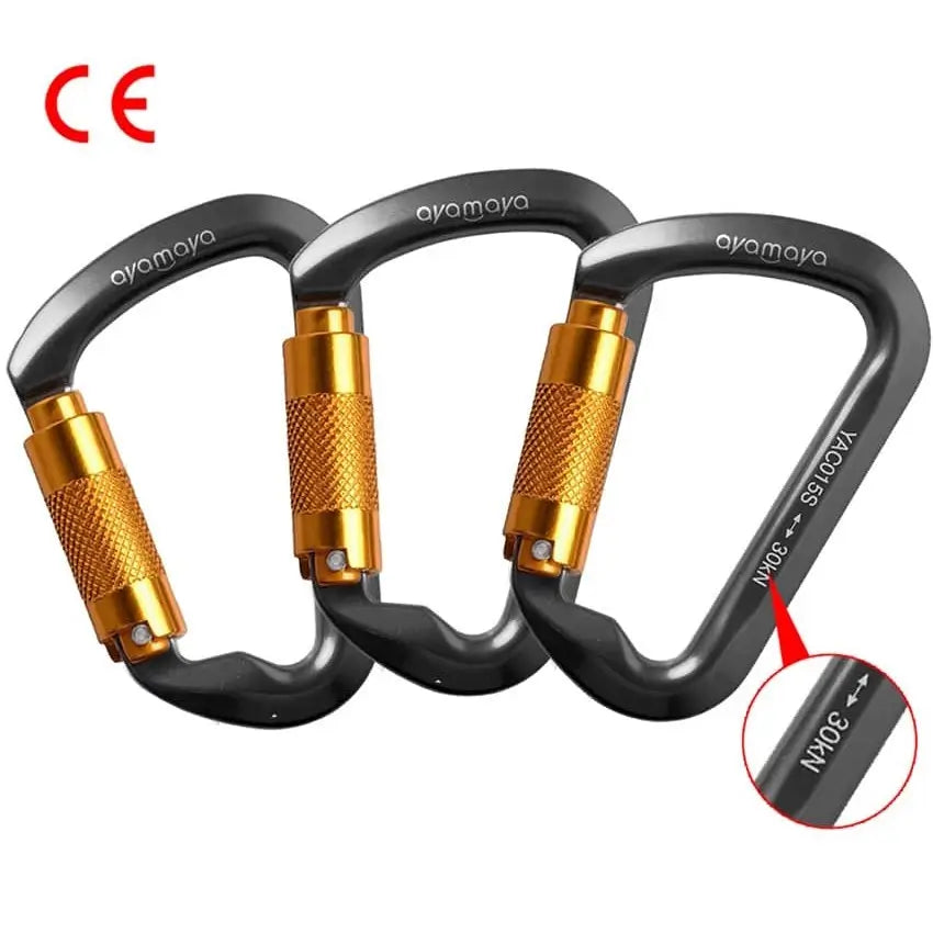 Ayamaya Auto-Lock 30kN Climbing Carabiner (3 Pack)