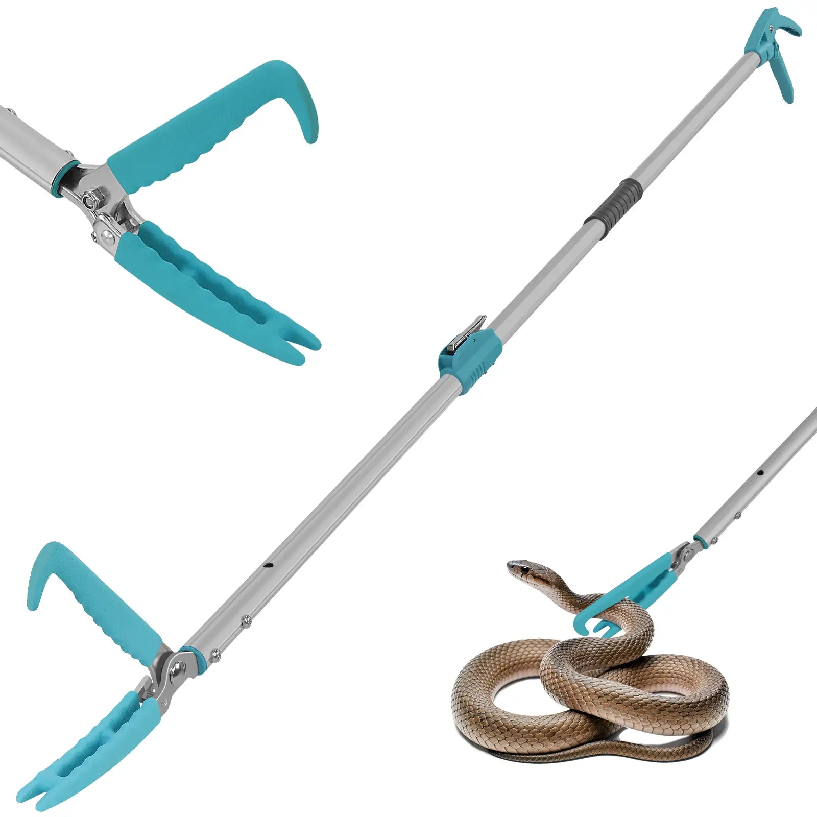 Ayamaya 78" Extendable Snake Tongs – Extra Long Reptile Grabber with Wide Jaw & Lock