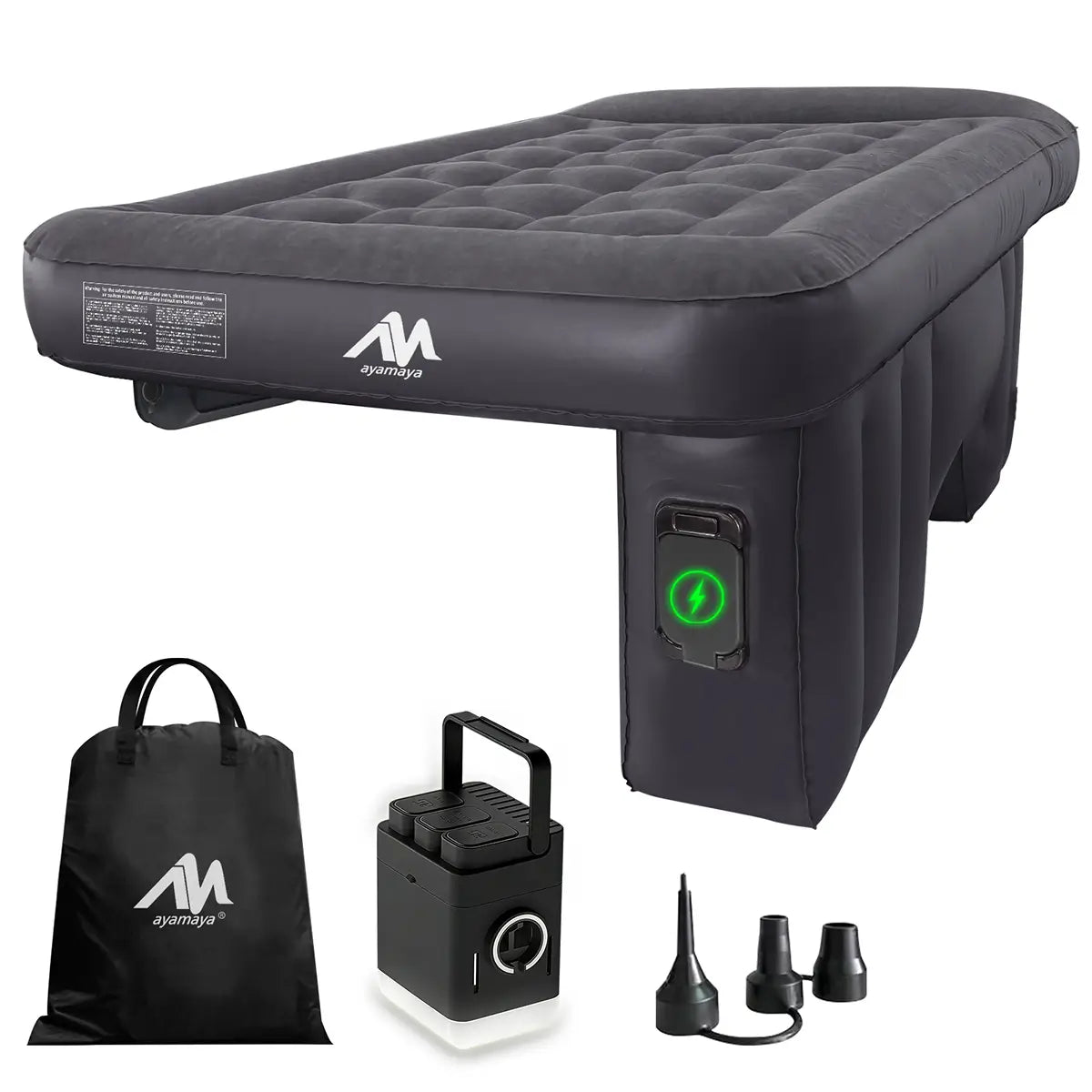 Ayamaya Car Air Mattress for Back Seat – Inflatable Car Bed with Rechargeable Pump for SUV & Sedan Road Trips