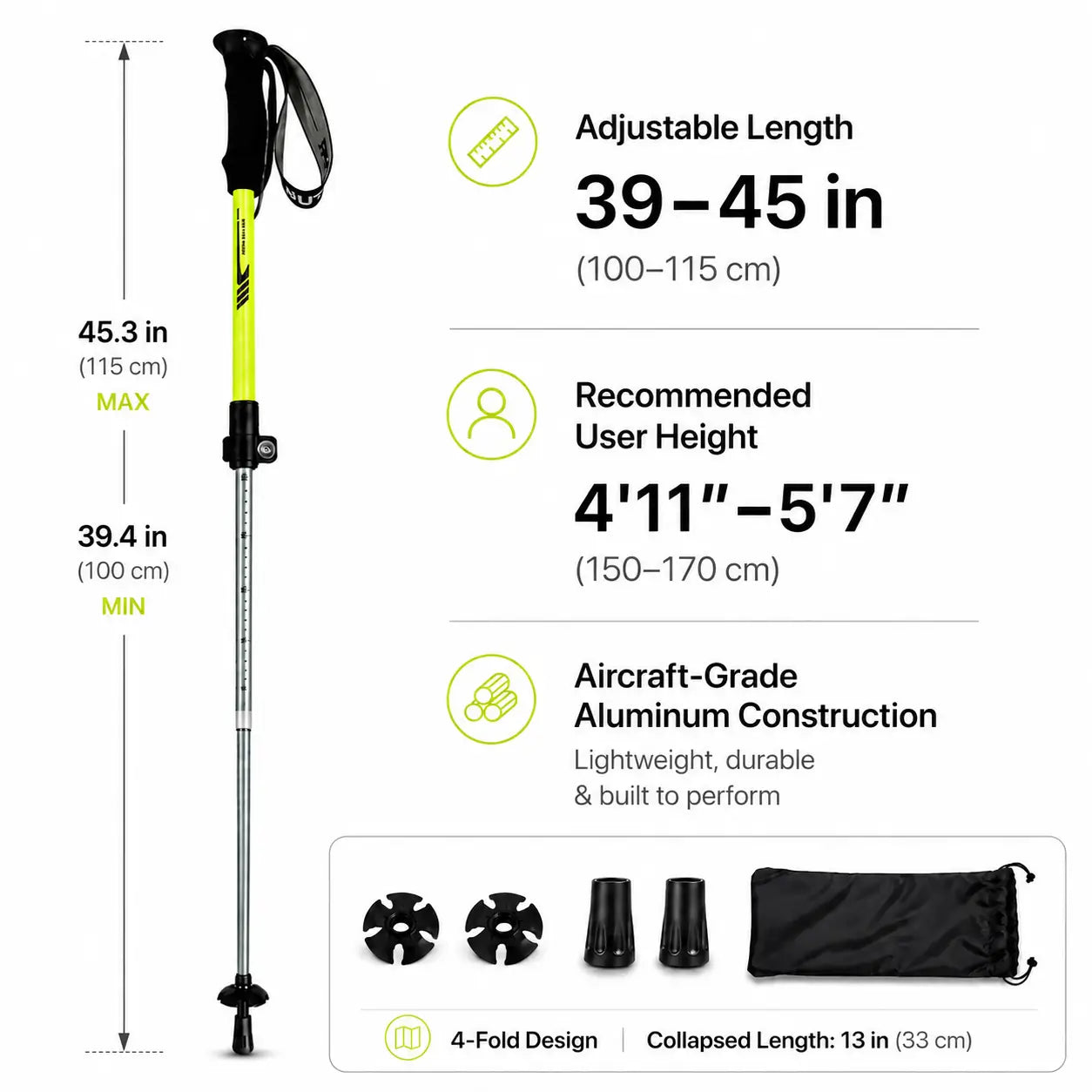 Collapsible Trekking Poles – Lightweight Folding Hiking Poles