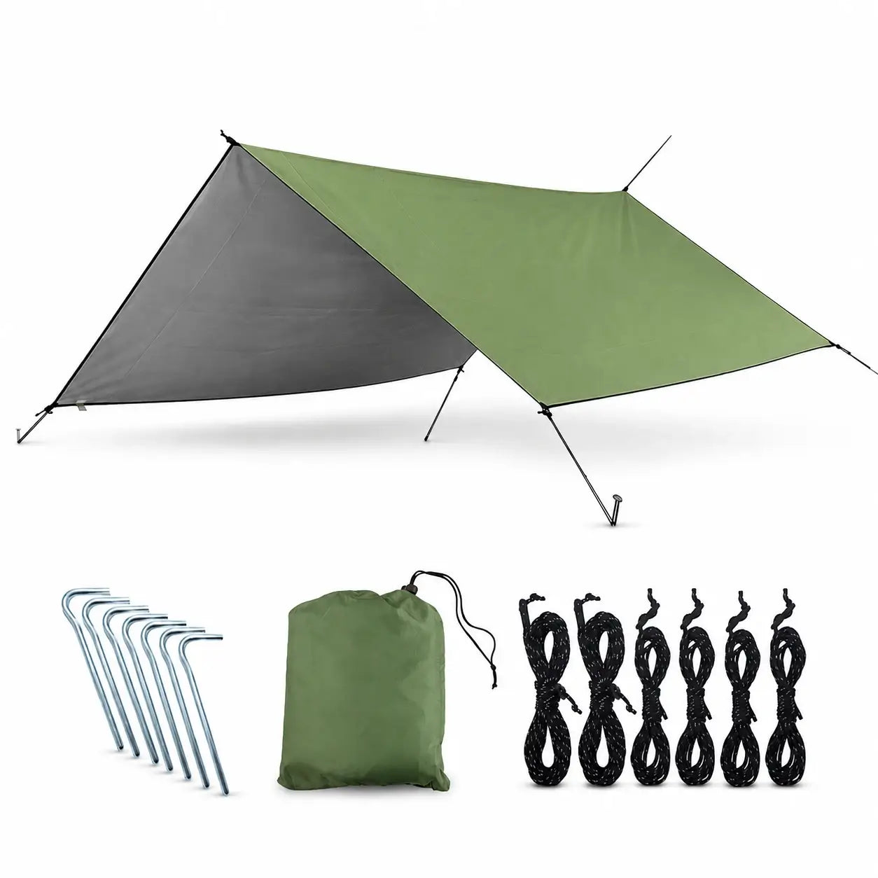 waterproof tarp 10' x 10' Camping Rain Fly Shelter W26 Caravan Camping Sächsische Schweiz Color:Neon Yellow Clear or ratchet tie