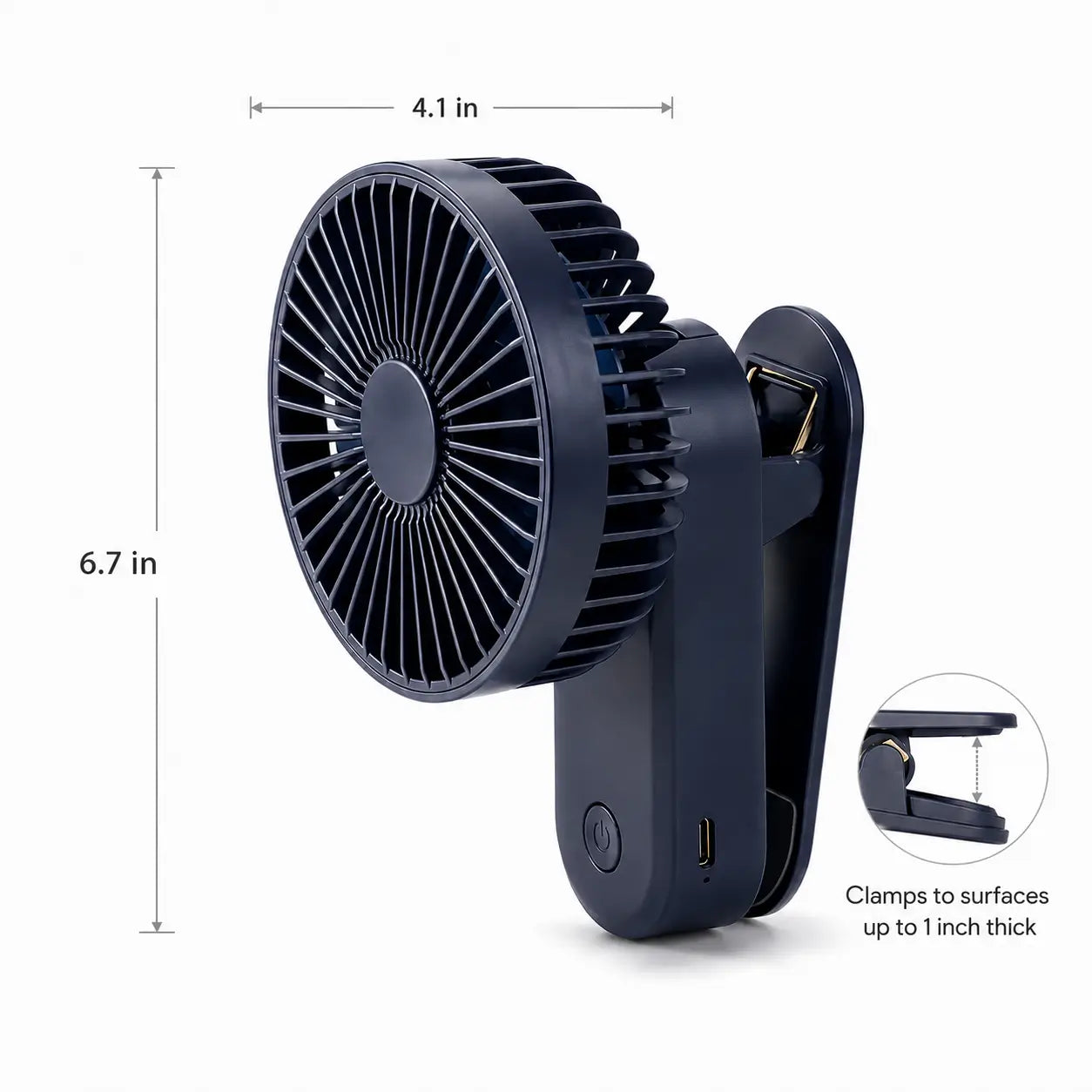 Ayamaya Magnetic Clip-On Fan – Rechargeable Portable Camping & Desk Cooling Fan with Strong Magnet, Clip Mount, 3 Speeds & USB-C Battery
