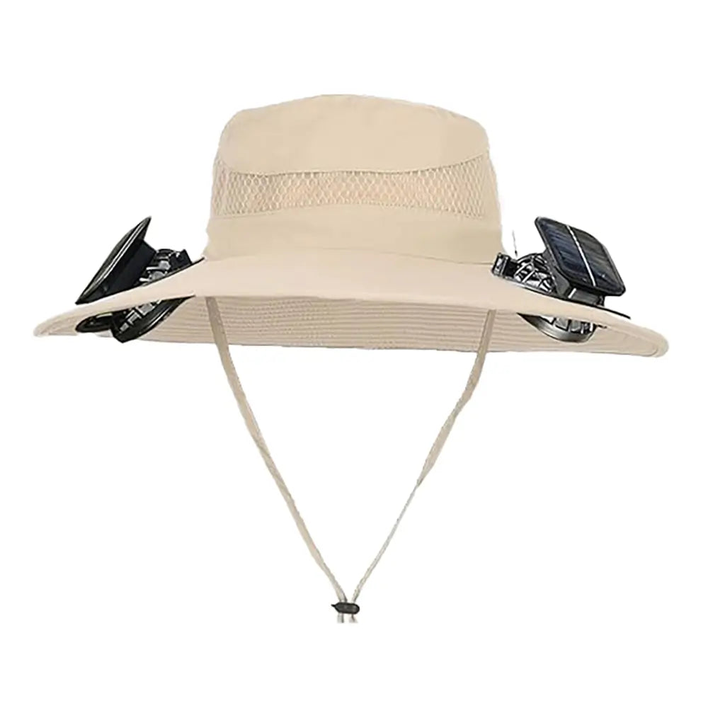 Ayamaya Solar Fan Hat – UPF 50+ Wide Brim Safari Hat with Dual Fans for Hiking, Camping & Outdoor Work