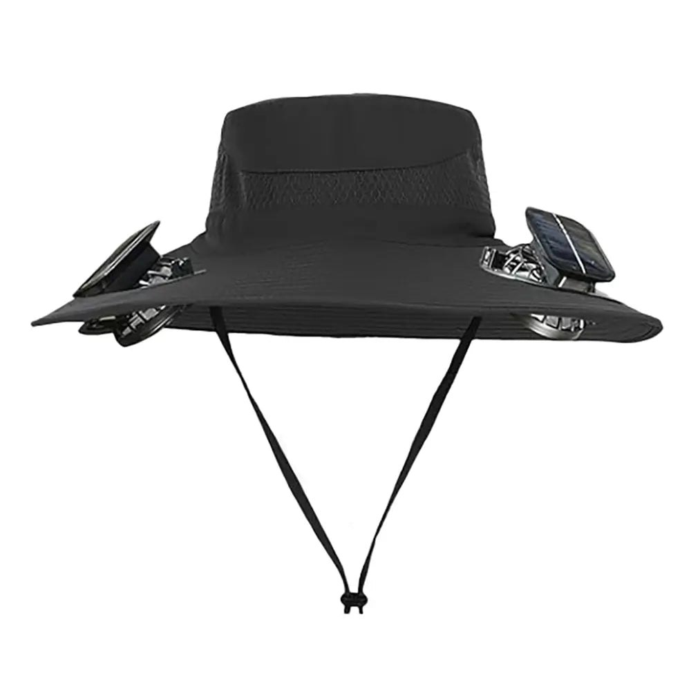 Ayamaya Solar Fan Hat – UPF 50+ Wide Brim Safari Hat with Dual Fans for Hiking, Camping & Outdoor Work