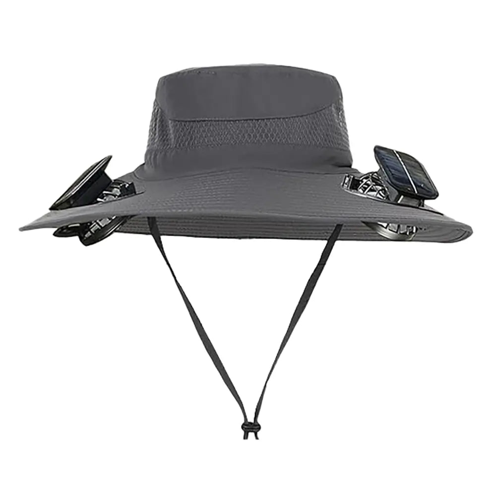 Ayamaya Solar Fan Hat – UPF 50+ Wide Brim Safari Hat with Dual Fans for Hiking, Camping & Outdoor Work