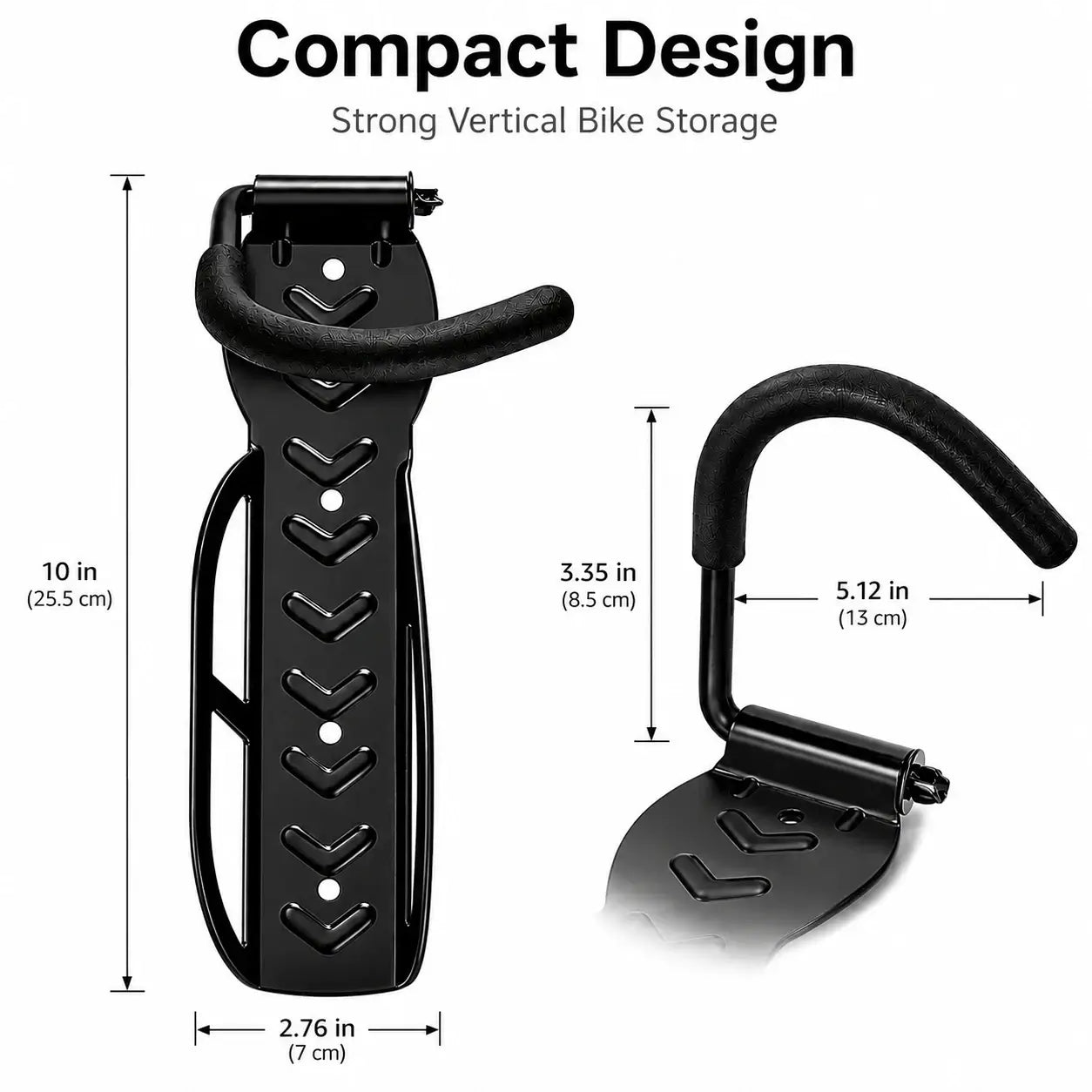 Bike Wall Mount – Vertical Bicycle Storage Rack for Garage Organization, Holds Up to 66 lbs
