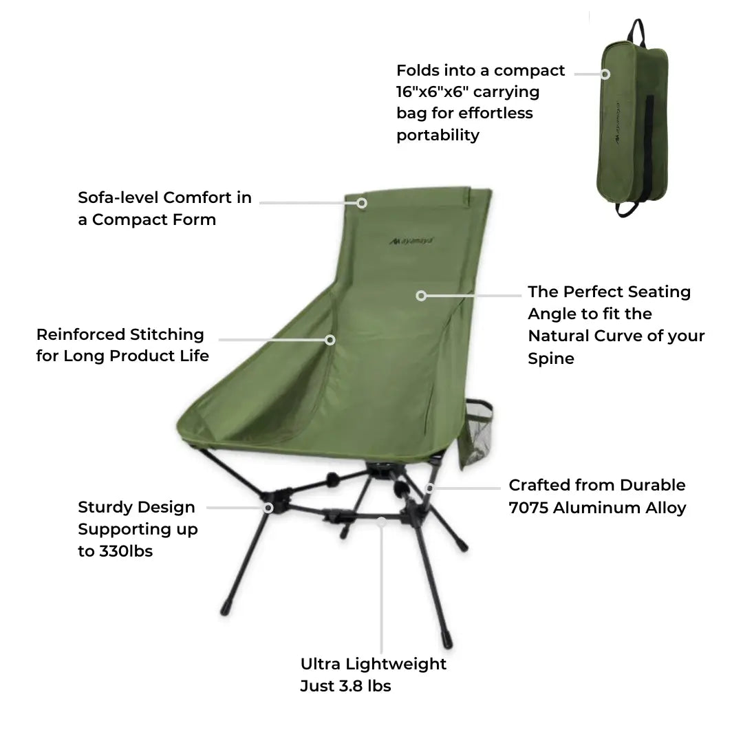 Everest Lounger High Back Ultralight Camping Chair