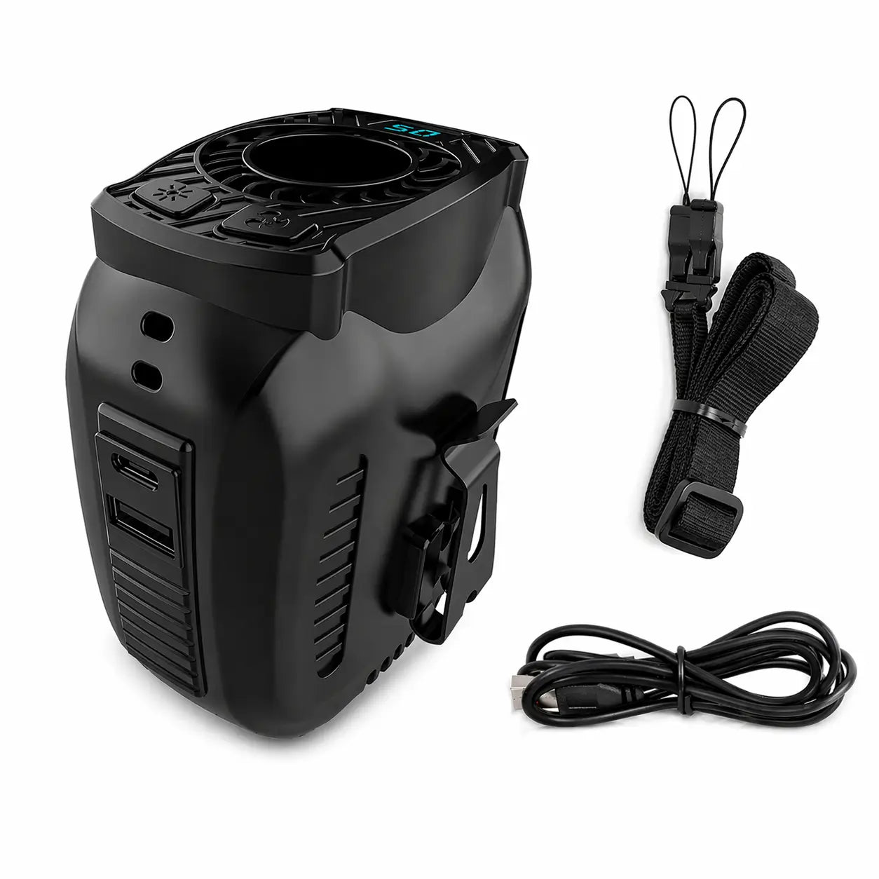 Ayamaya 10000mAh Portable Waist Fan – Clip-On Personal Fan with 5 Speeds, LED Light & Power Bank for Work & Outdoor Use