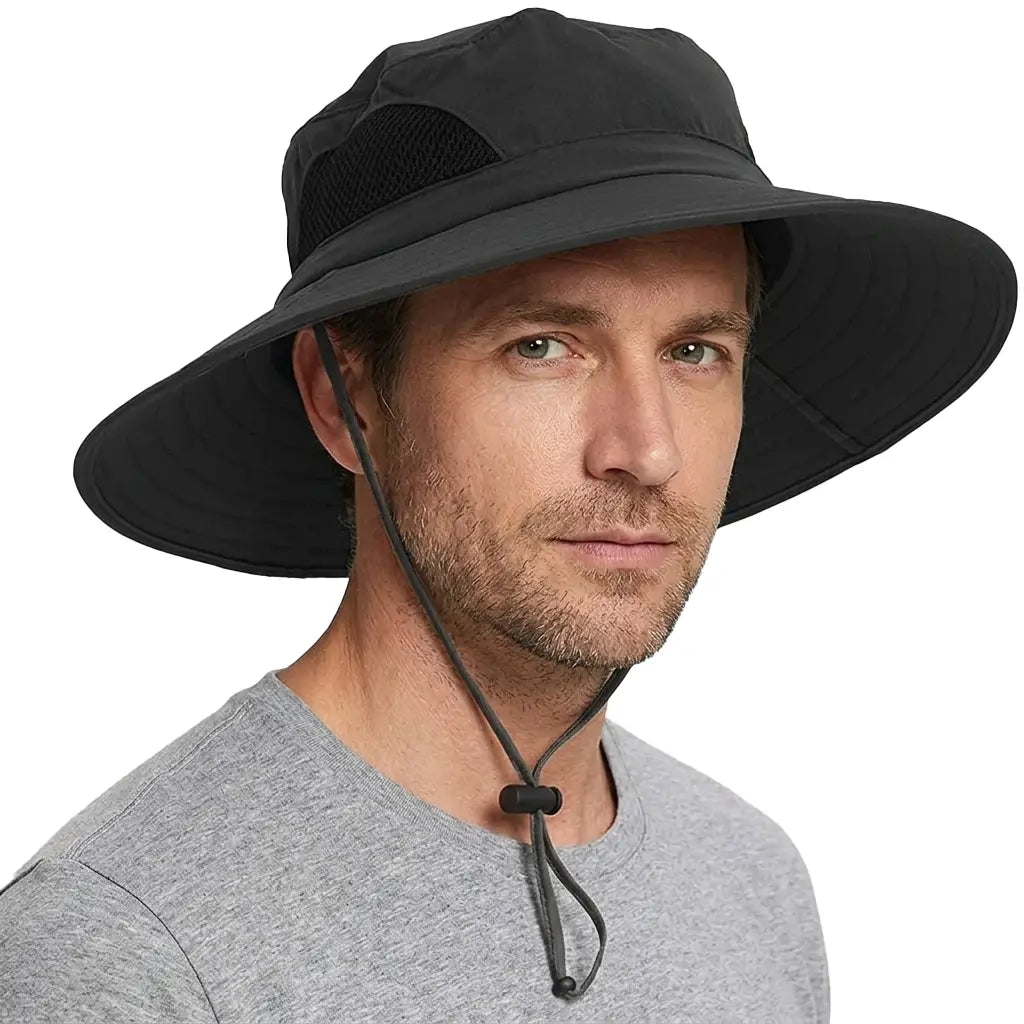 Wide Brim Sun Hat UPF 50+ Waterproof Bucket Hat Unisex display picture 3