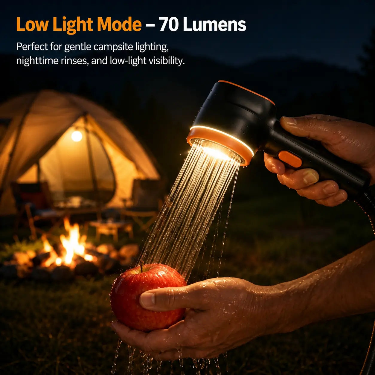 Ayamaya Mini Portable Camping Shower – 2500mAh Battery, LED Light, Water Filter