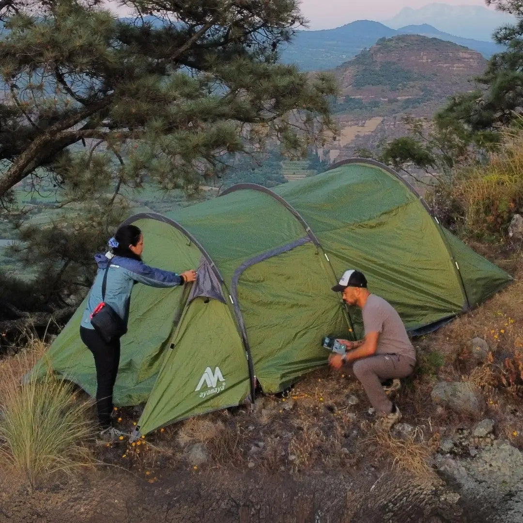 TrekPort Tunnel Tent – 2–4 Person 3-Season Camping Shelter with Sleeping Room & Vestibule