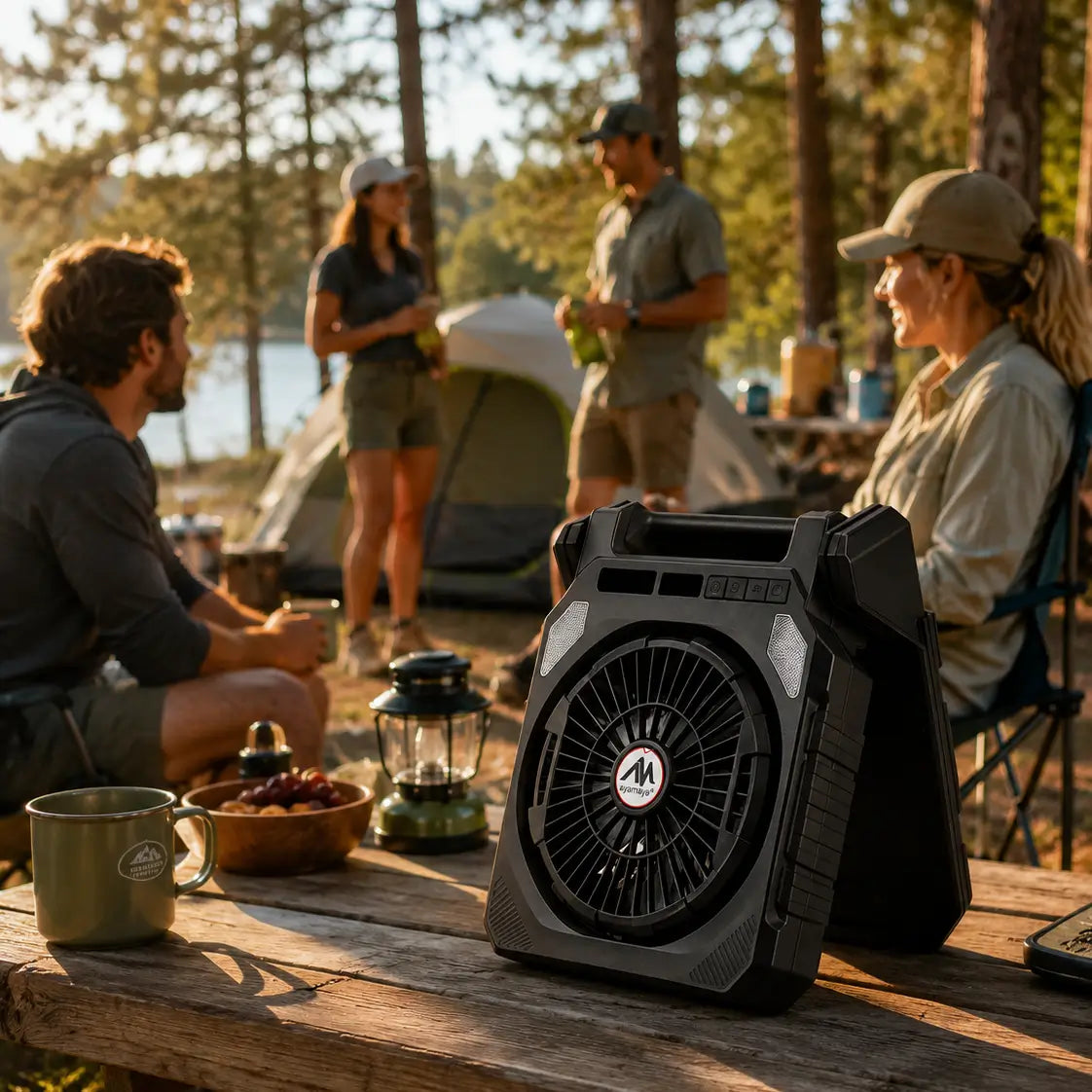 Solar Camping Fan with Lantern & 26000mAh Power Bank