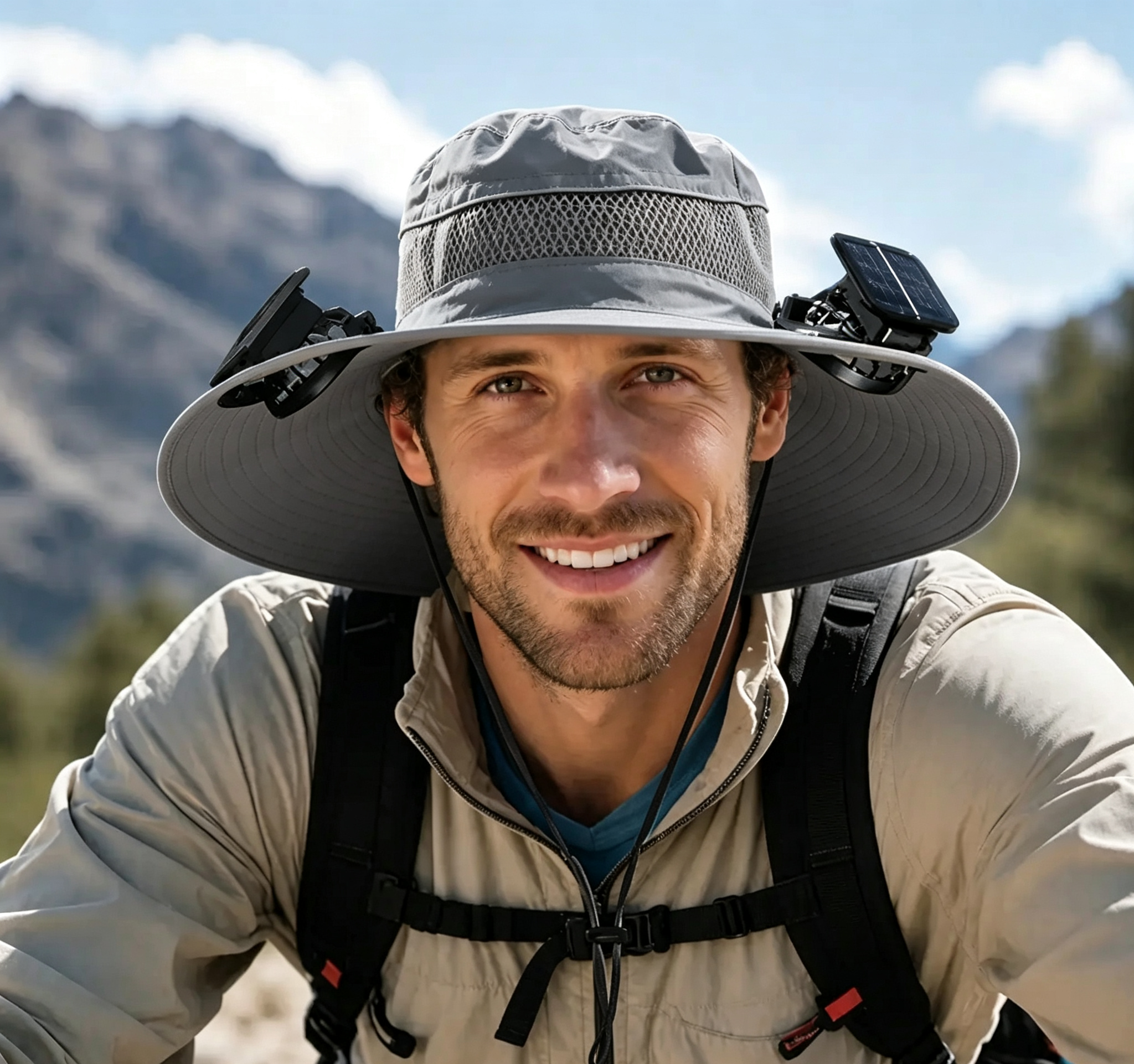 Ayamaya Solar Fan Hat with Dual Cooling Fans & UPF 50+ Sun Protection