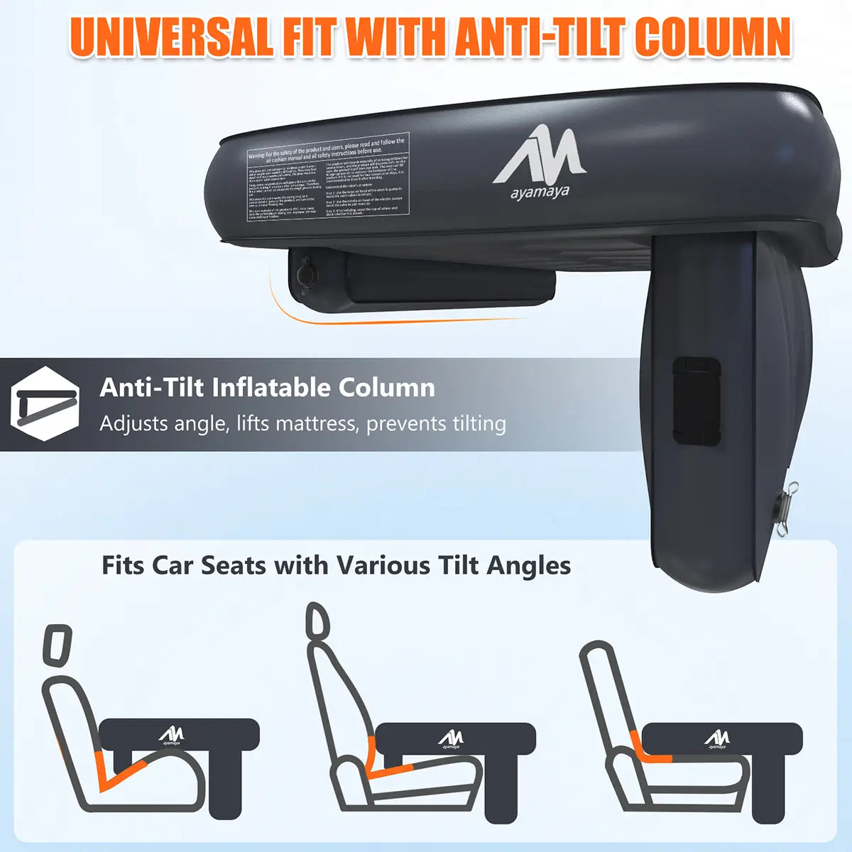 Ayamaya Car Air Mattress for Back Seat – Inflatable Car Bed with Rechargeable Pump for SUV & Sedan Road Trips