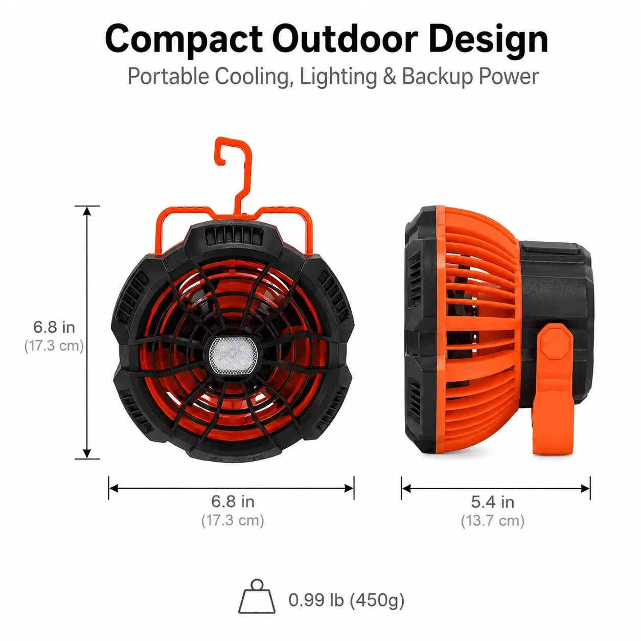 EcoBreeze 3-in-1 Camping Fan, Lantern & Power Bank