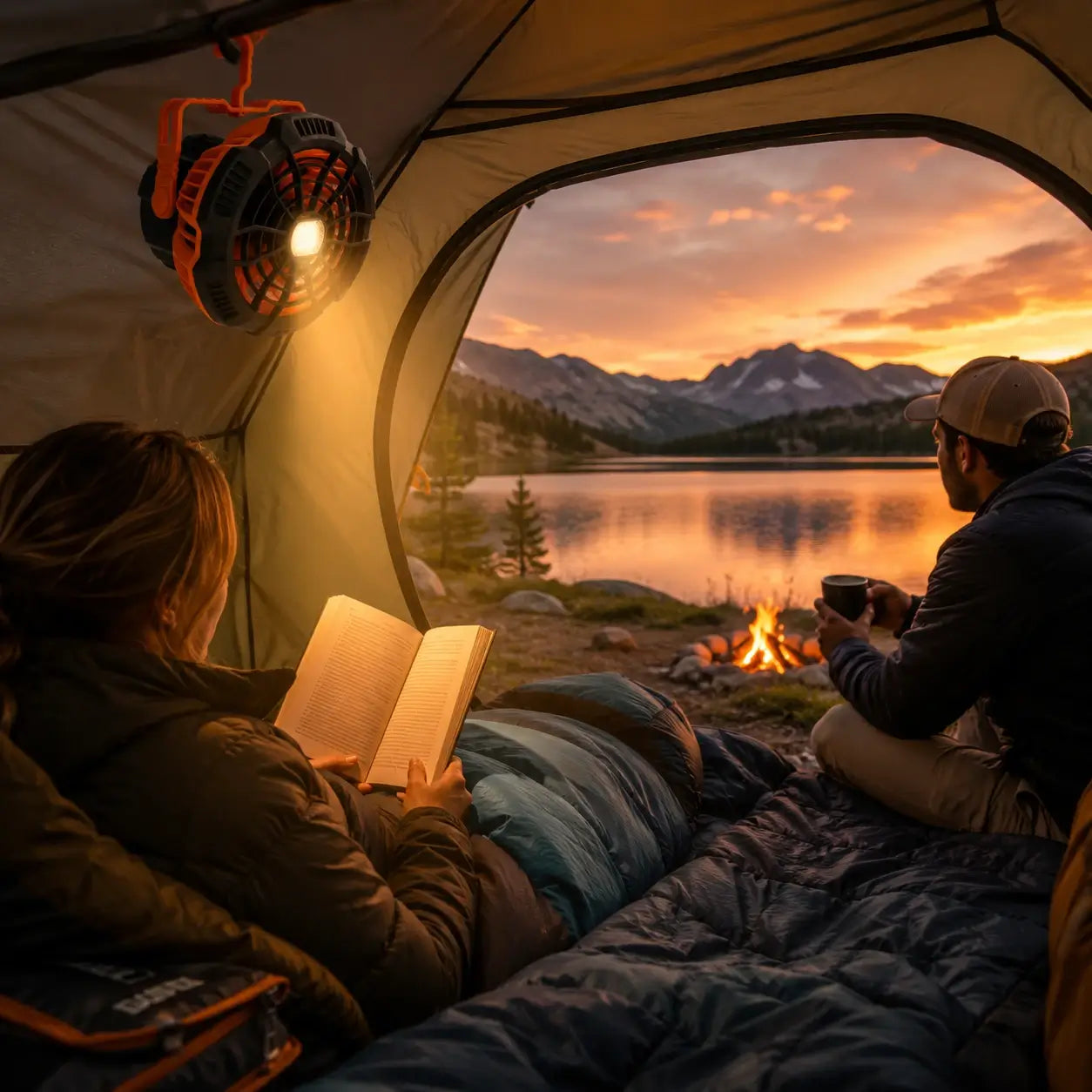 EcoBreeze 3-in-1 Camping Fan, Lantern & Power Bank