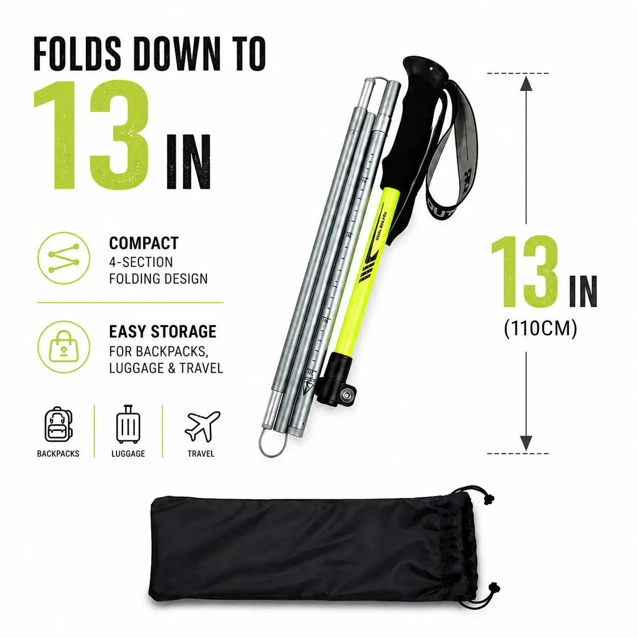 Collapsible Trekking Poles – Lightweight Folding Hiking Poles