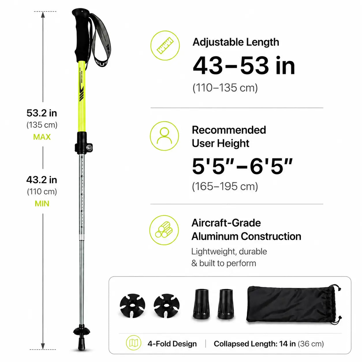 Collapsible Trekking Poles – Lightweight Folding Hiking Poles