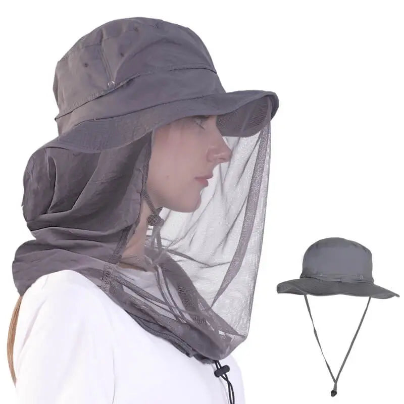 Mosquito Net Hat with Neck Face Cover for Men Women Sun Hat