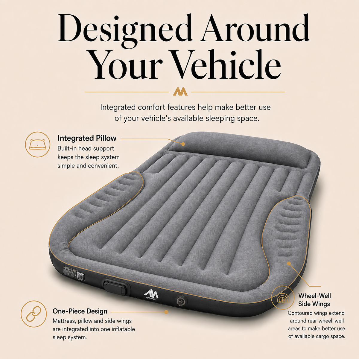 SUV Air Mattress with Rechargeable Pump – Full-Size Inflatable Car Bed for Camping