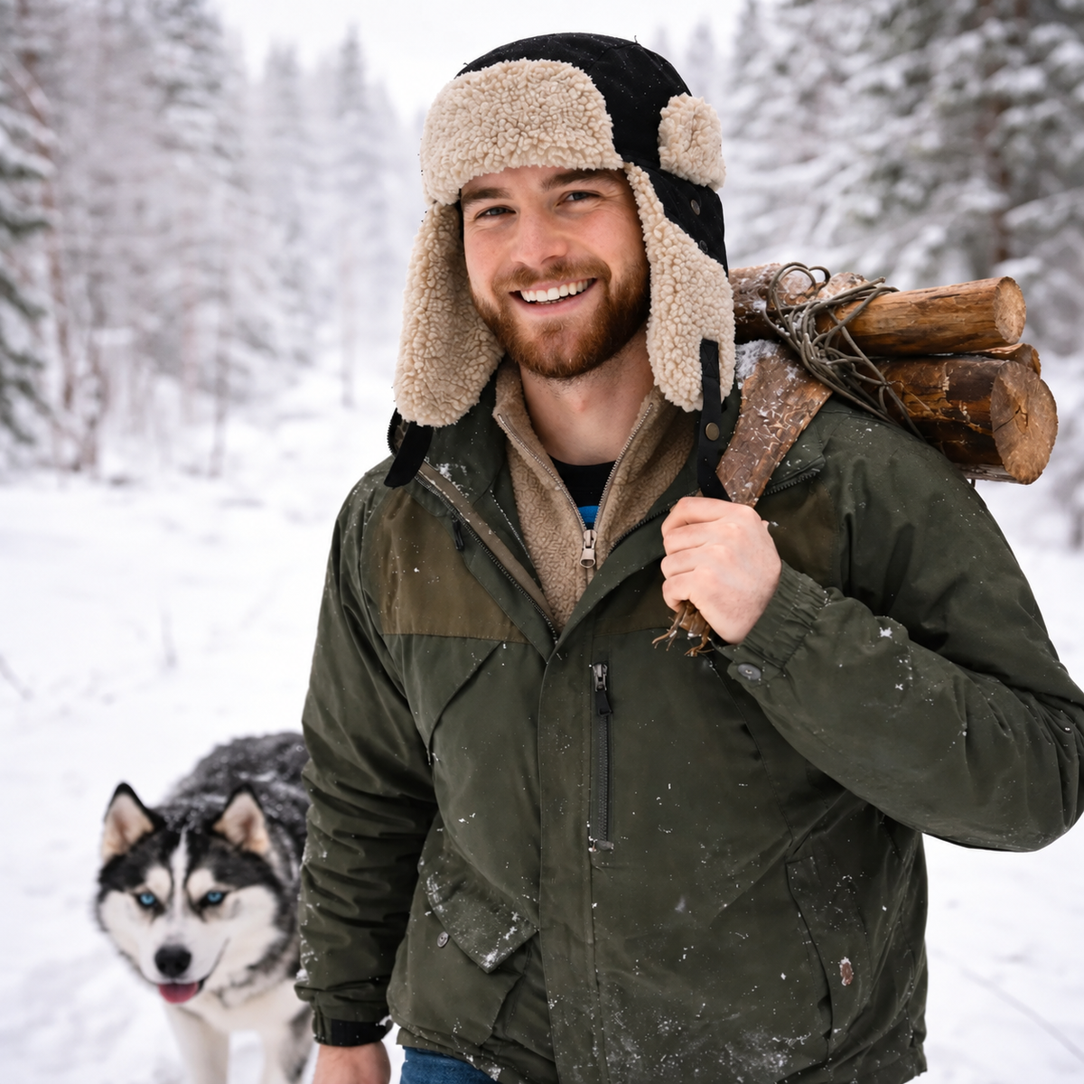 Winter Trapper Hat – Faux Fur Ushanka Aviator Hat