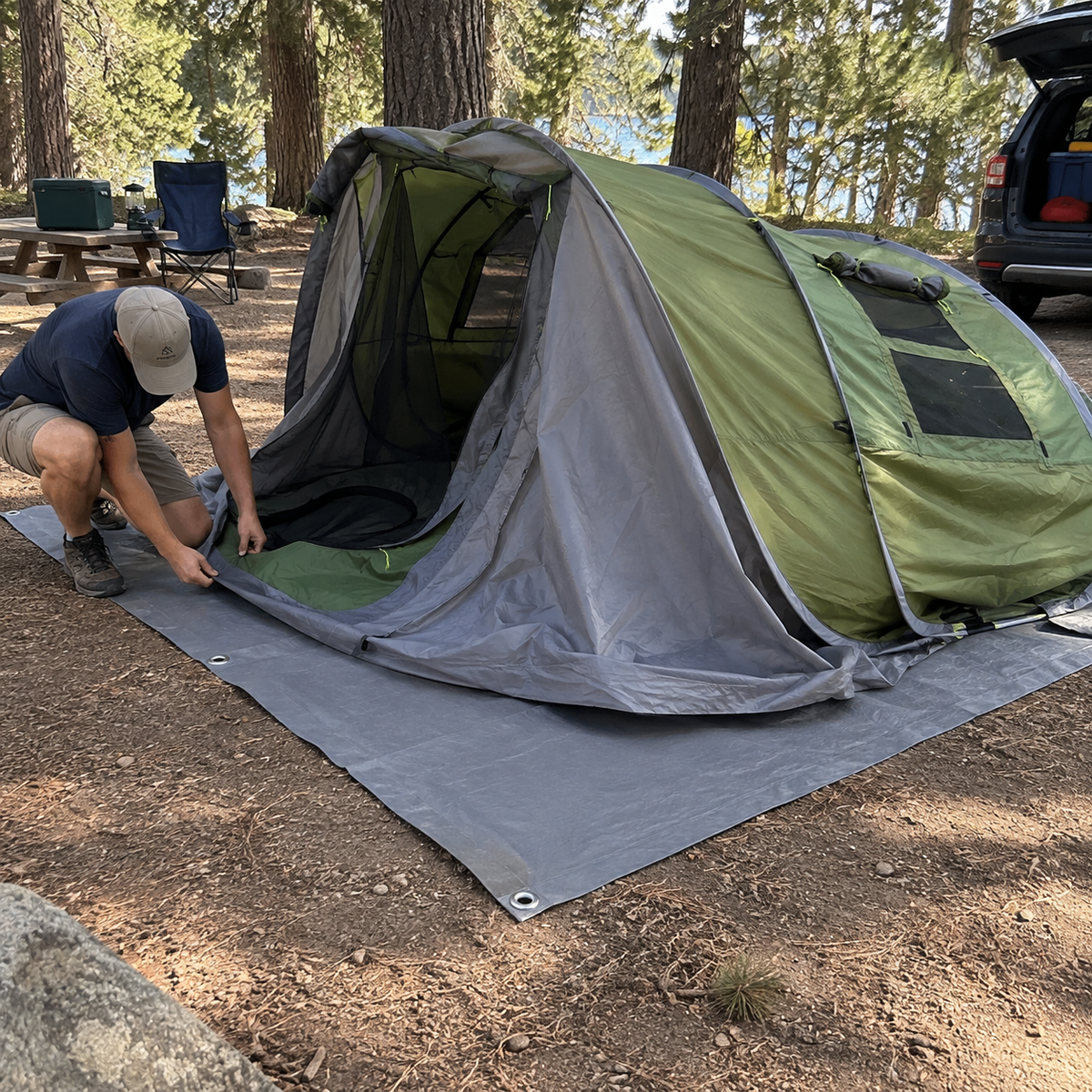 TerraShield Tent Footprint & Camping Tarp – Waterproof Groundsheet (Multi-Size)