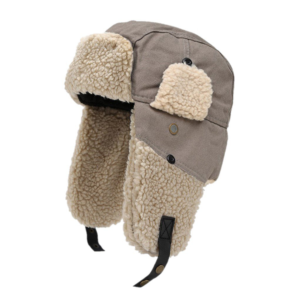 Trapper Hat for Men & Women – Warm Winter Aviator Hat with Fleece Ear Flaps, Windproof Ushanka Russian Hat, Faux Fur Cold Weather Cap