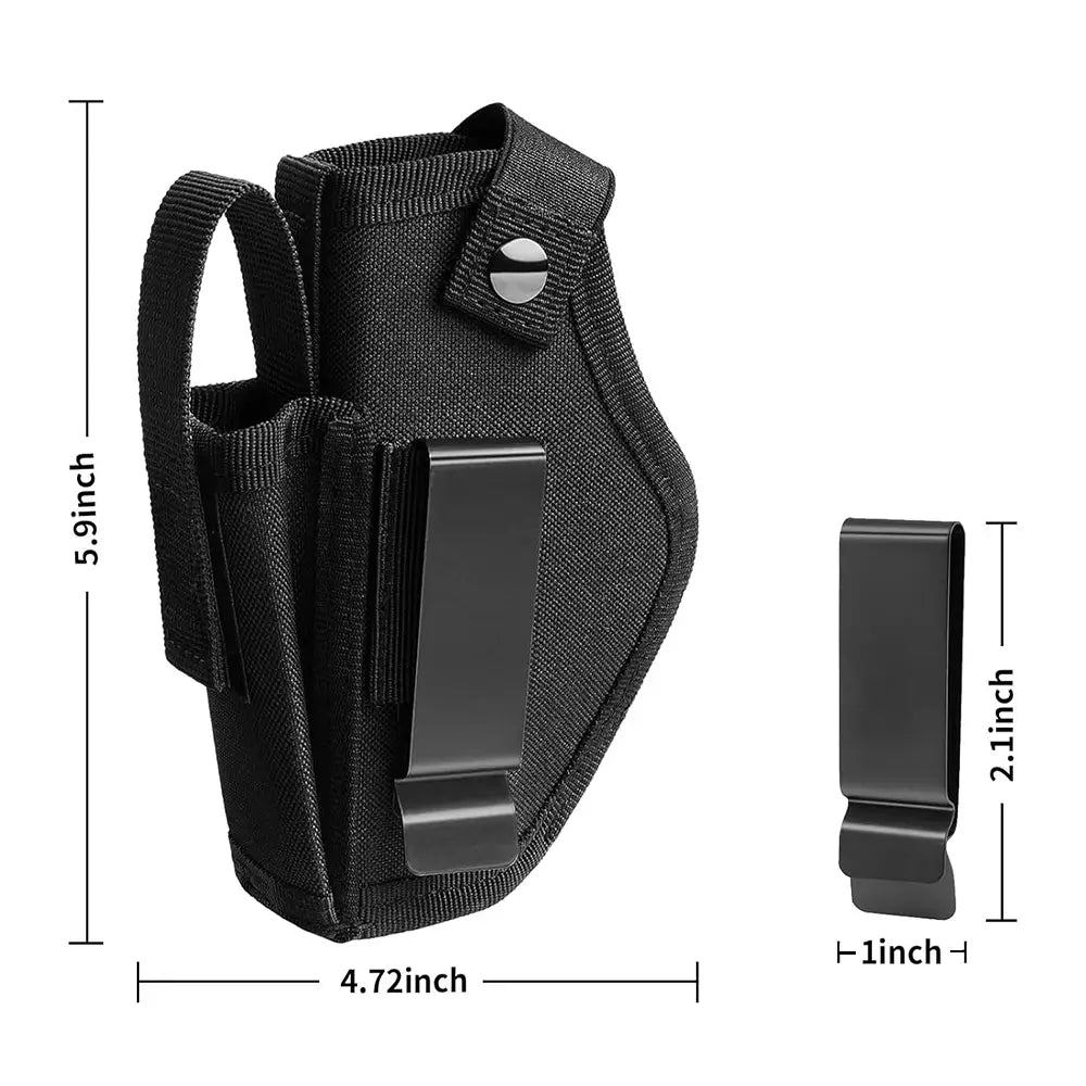 Universal Gun Holster for Concealed Carry – Pistol Holster with Mag Pouch, Ambidextrous Design, Fits Glock, Sig Sauer, S&W, 1911, and More – IWB/OWB Waistband Holster for Men and Women