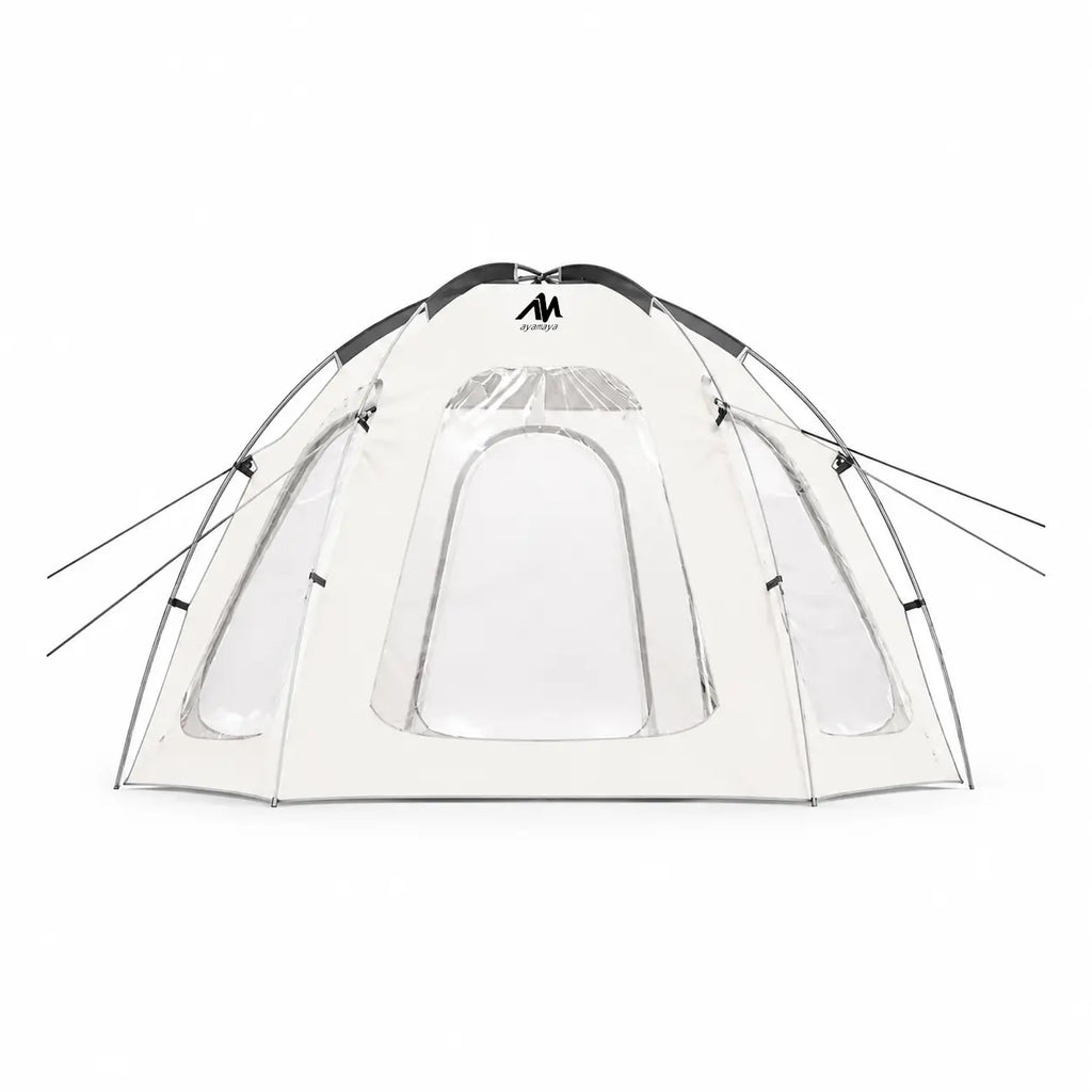 camping tent with see-through roof Hexagon Dome Tent 4–6 Person – Panoramic Camping Shelter