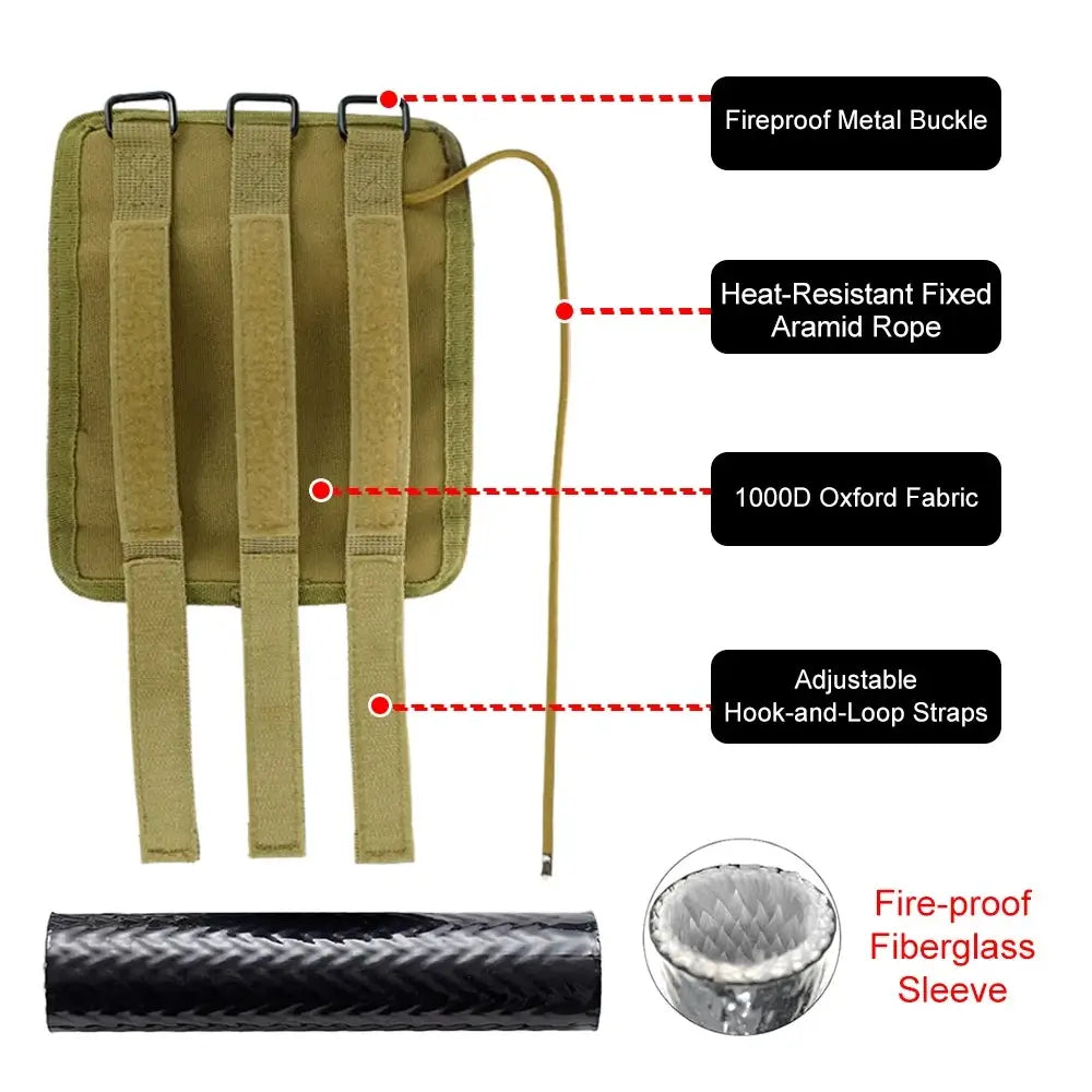 Suppressor Cover Heat Resistant 1800°F, Tactical Silencer Cover Wrap with Aramid Cord & Velcro Straps (6" & 7")