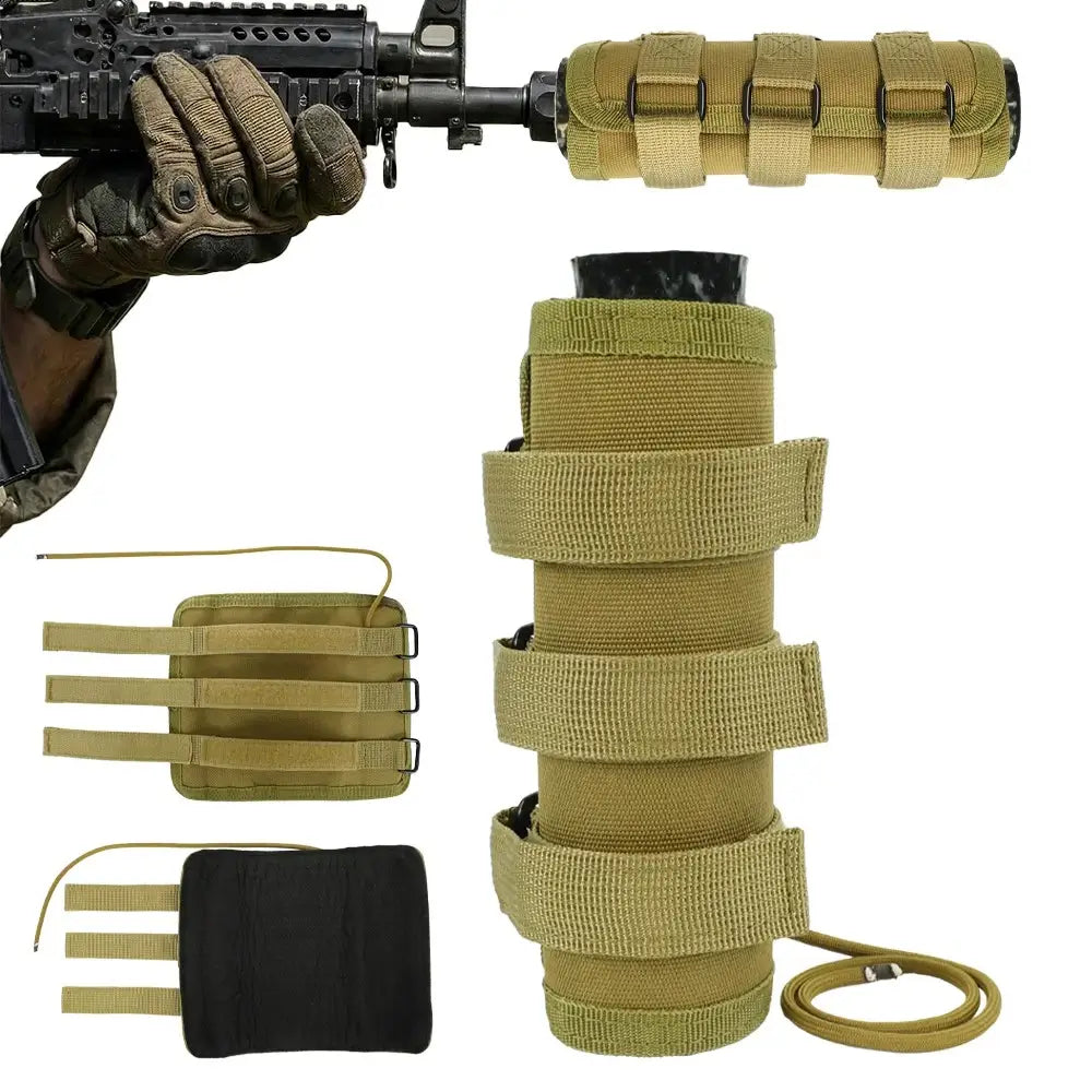 Suppressor Cover Heat Resistant 1800°F, Tactical Silencer Cover Wrap with Aramid Cord & Velcro Straps (6" & 7")