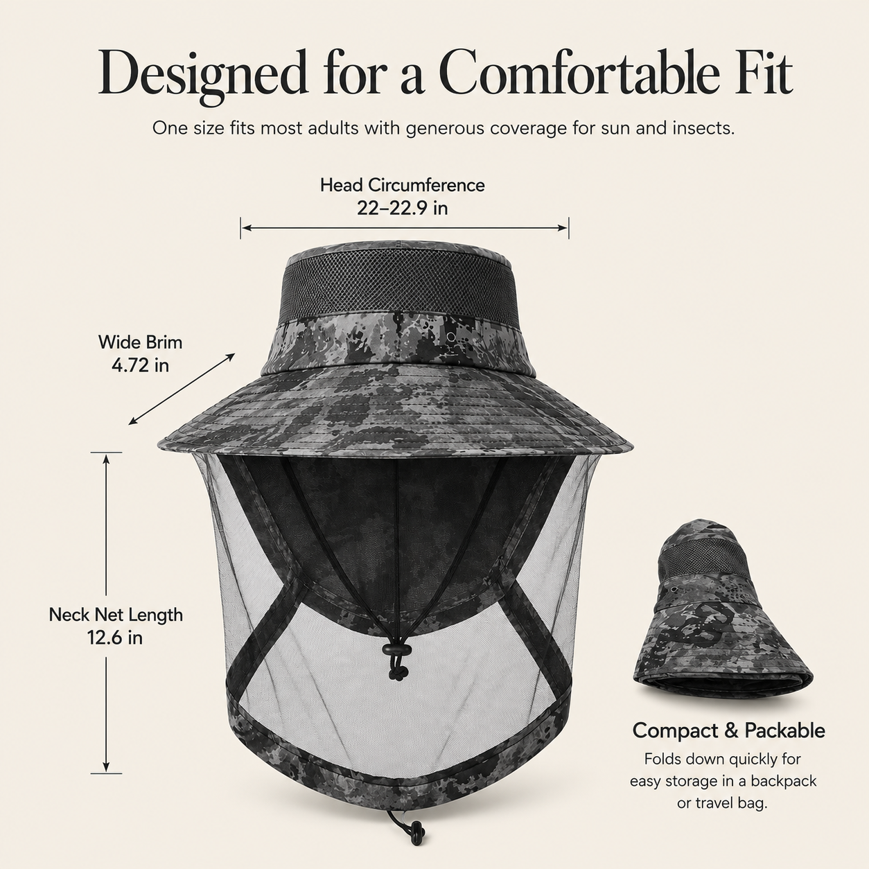 Ayamaya UPF 50+ Mosquito Net Sun Hat | Neck Flap Protection