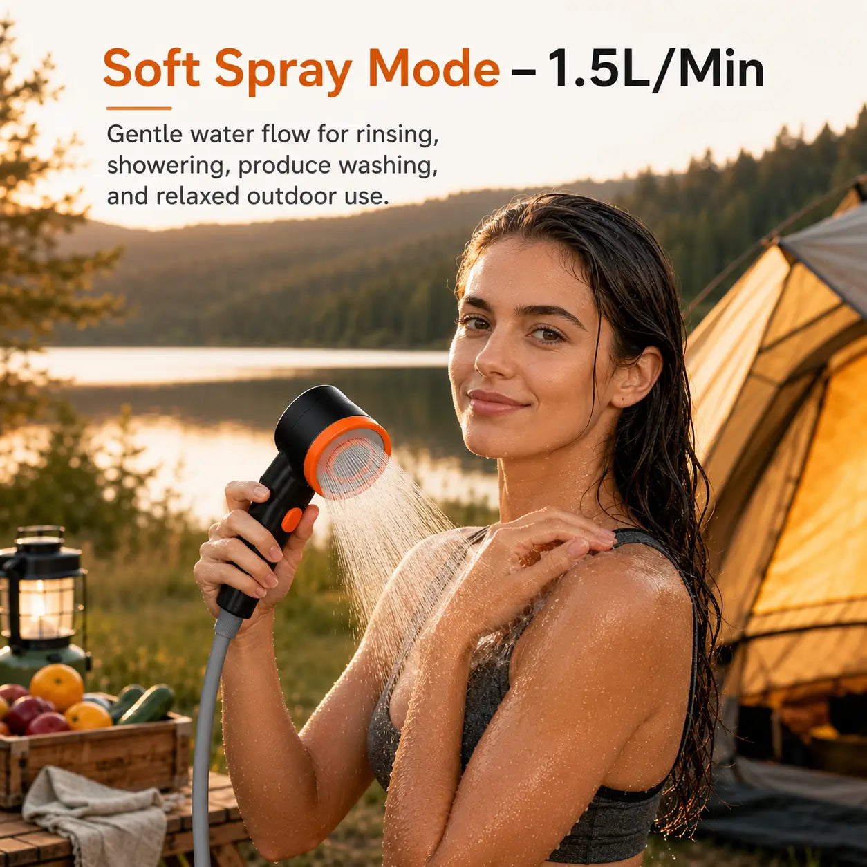 Ayamaya Mini Portable Camping Shower – 2500mAh Battery, LED Light, Water Filter