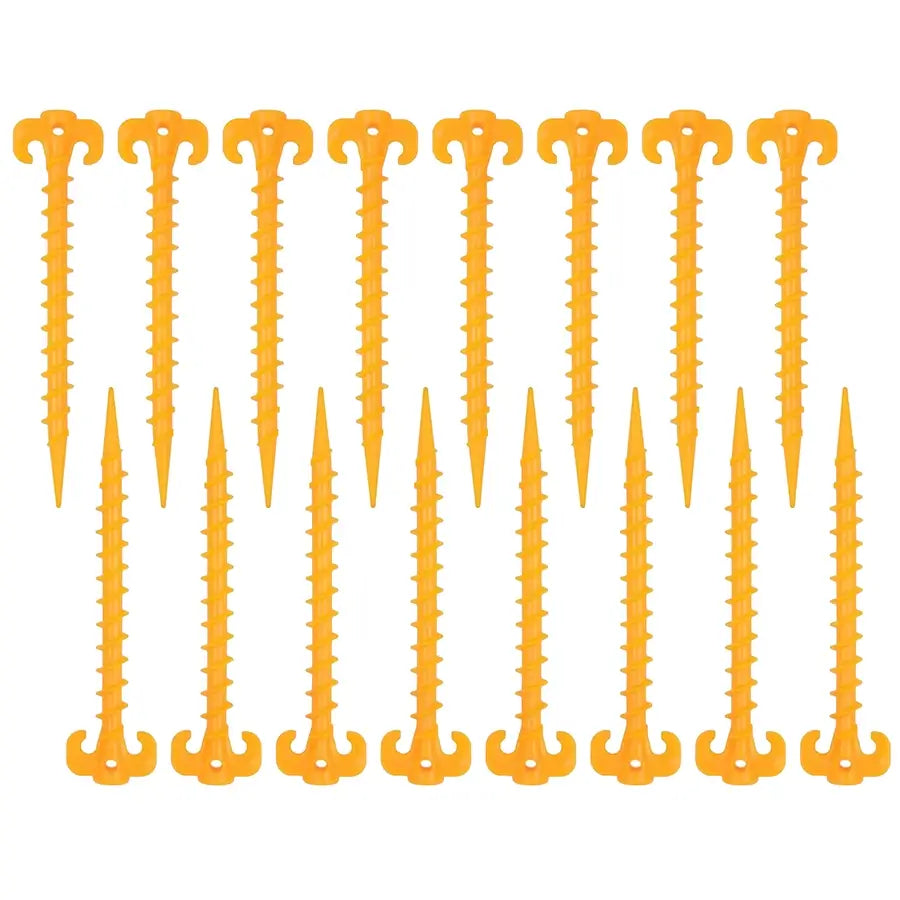 Yellow Vortex Ground Anchors - Premium Spiral Tent Stakes for Sand and Soil