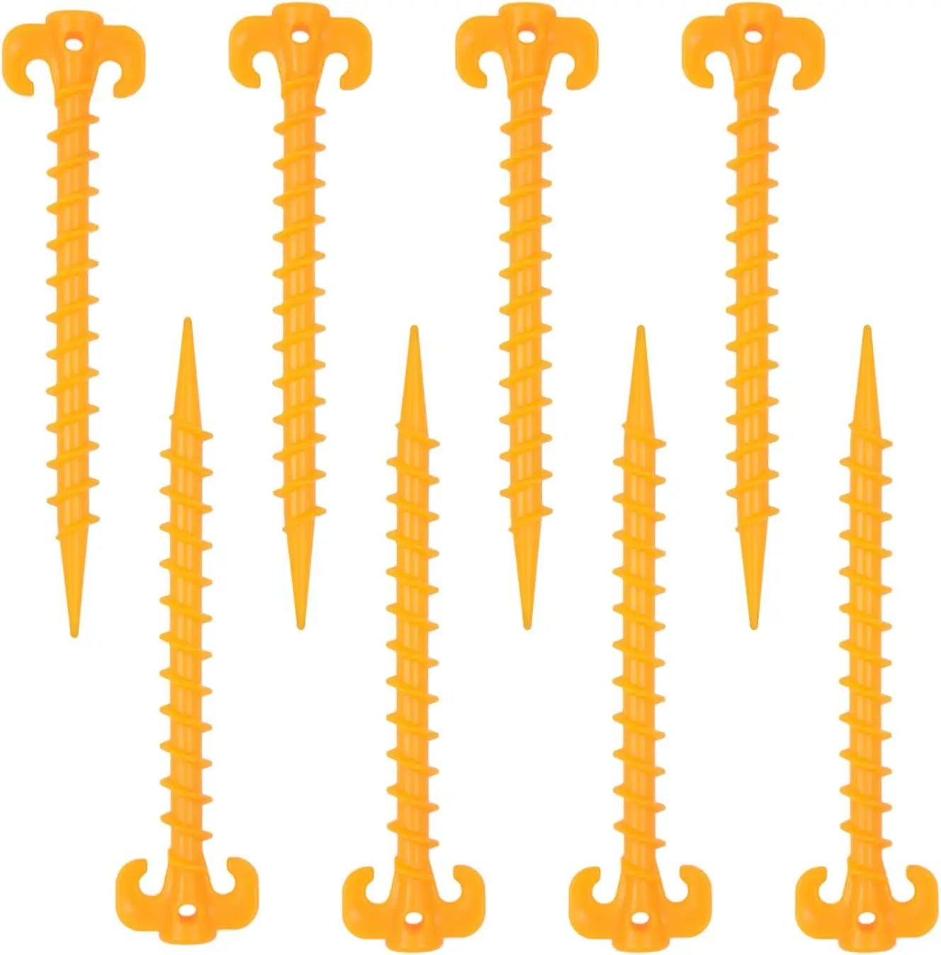 Yellow Vortex Ground Anchors - Premium Spiral Tent Stakes for Sand and Soil