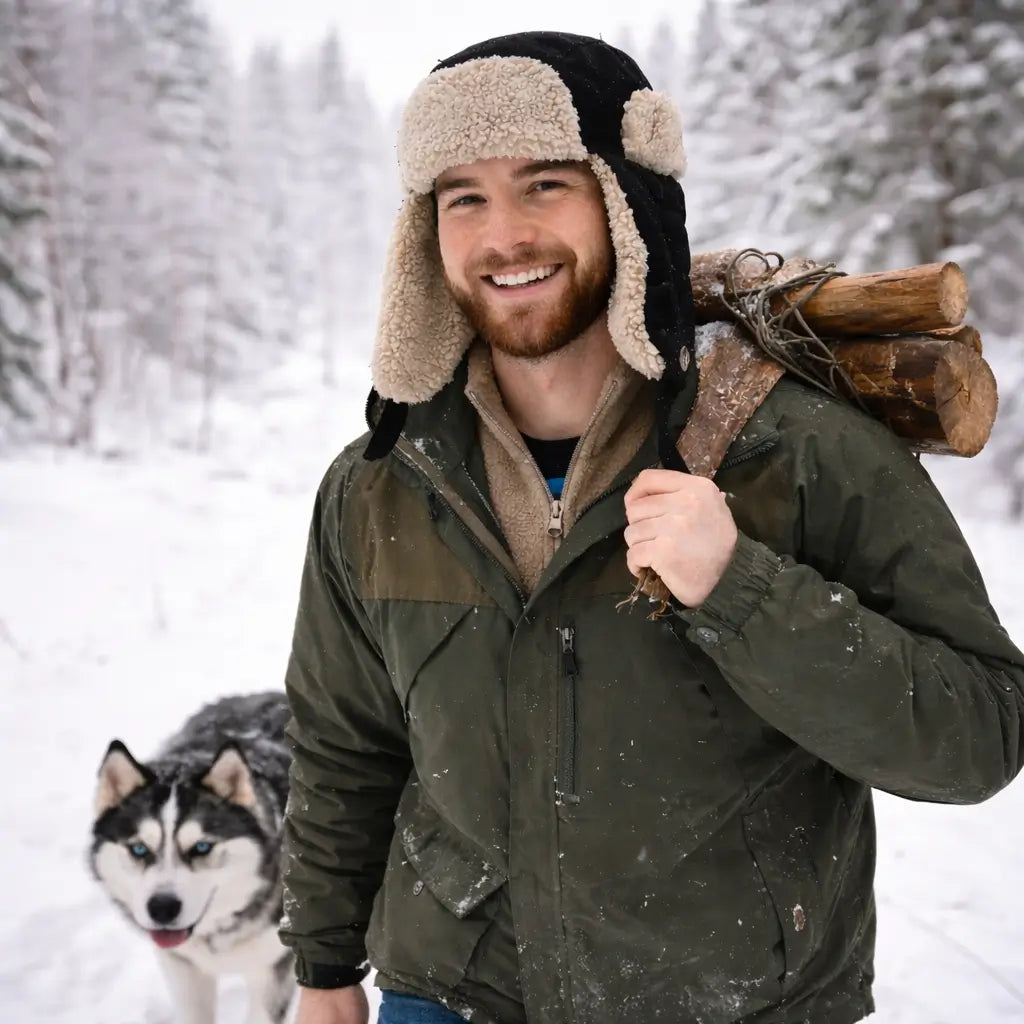 Trapper Hat for Men & Women – Warm Winter Aviator Hat with Fleece Ear Flaps, Windproof Ushanka Russian Hat, Faux Fur Cold Weather Cap