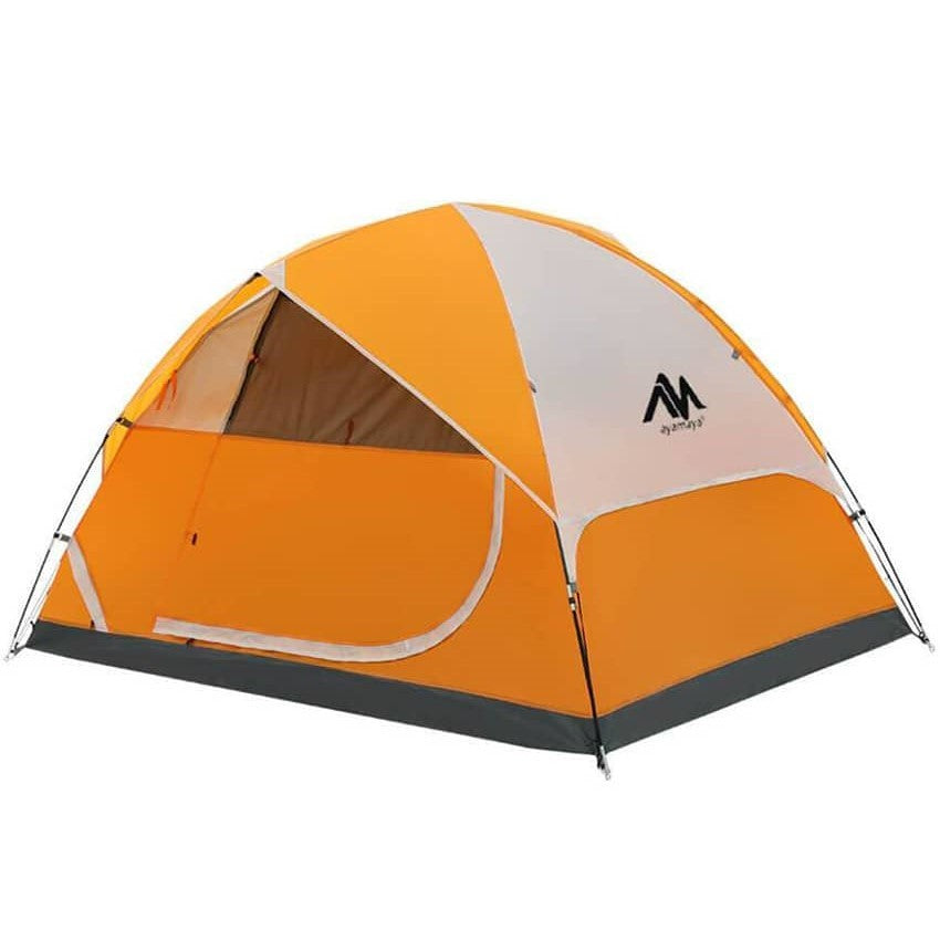 backpacking camping tent 3 person orange
